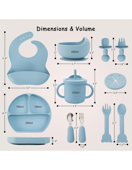 Juego de Alimentación de Silicona MBQMBSS 13 PZS Bebés