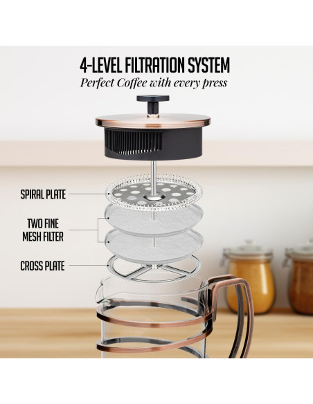 Cafetera Prensa Francesa OVENTE FSW34C 1L Acero Inoxidable