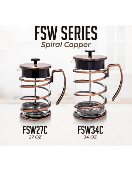 Cafetera Prensa Francesa OVENTE FSW34C 1L Acero Inoxidable