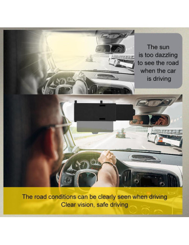 Visera Solar Antirreflejo CHRYMUM Ajustable para Automóvil Negro