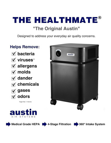 Purificador de Aire Austin Air HealthMate B400 - 4 Etapas, Negro