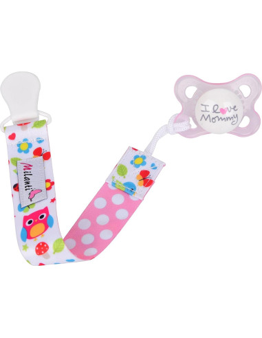 Juego de Clips para Chupete Milanti - Set de 21 Piezas Rosa y Amarillo