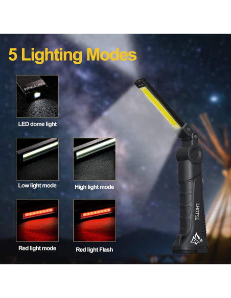 LHOTSE Luz de Trabajo LED Recargable 360 Magnética 500 Lúmenes