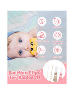 Clips de Chupete de Silicona Babygoal 4 Piezas - Unisex 2