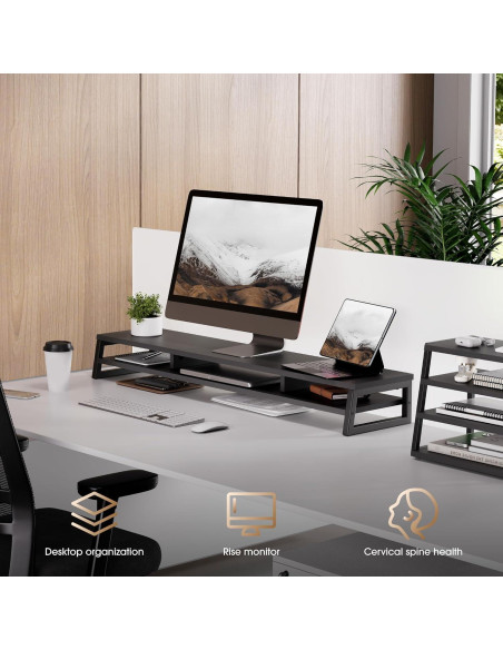 Soporte Doble para Monitor Fenge 108 cm con Almacenamiento