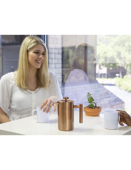 Prensa Francesa Aislada MIRA 20 oz Acero Inoxidable Azul