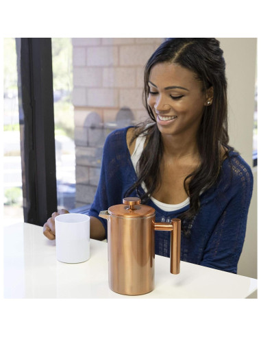 Prensa Francesa Aislada MIRA 20 oz Acero Inoxidable Azul