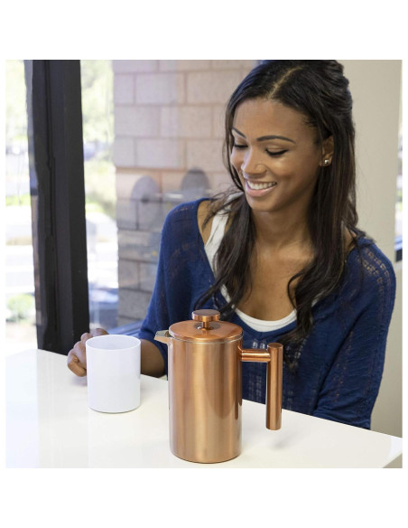 Prensa Francesa Aislada MIRA 20 oz Acero Inoxidable Azul