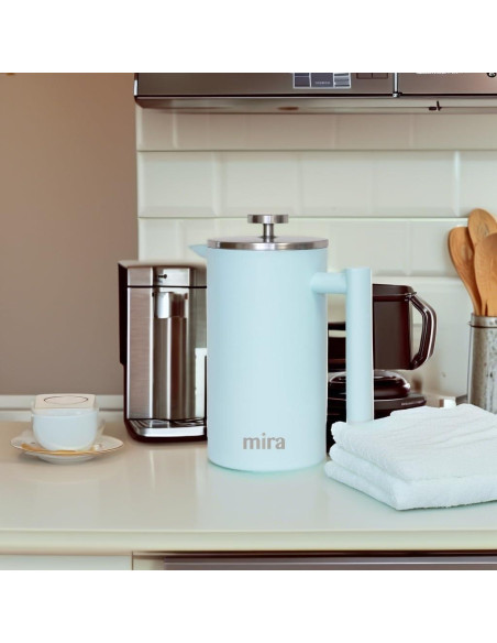 Prensa Francesa Aislada MIRA 20 oz Acero Inoxidable Azul