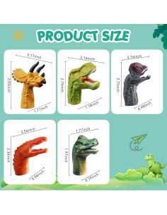 5 Marionetas de Dedo Dinosaurio SAURAWAN para Niños 3+ 2