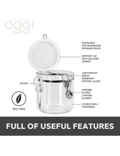 Set de 4 Recipientes Herméticos Oggi 650ml a 2136ml 2