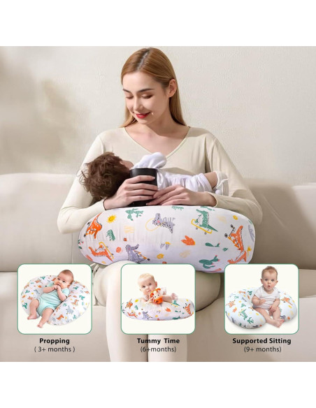 Almohada de Lactancia Resylp Dinosaurio 55.88x45.72 cm Algodón