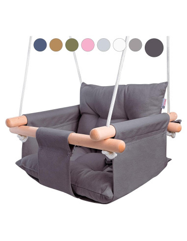Columpio de Lona para Bebés Cateam Gris Oscuro con Cinturón