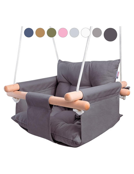 Columpio de Lona para Bebés Cateam Gris Oscuro con Cinturón