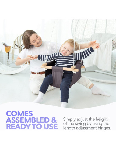 Columpio de Lona para Bebés Cateam Gris Oscuro con Cinturón