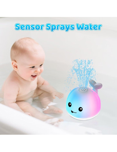Juguete de Baño Ballena LED Recargable para Bebés 6-36 Meses