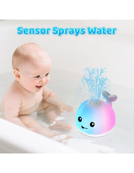 Juguete de Baño Ballena LED Recargable para Bebés 6-36 Meses