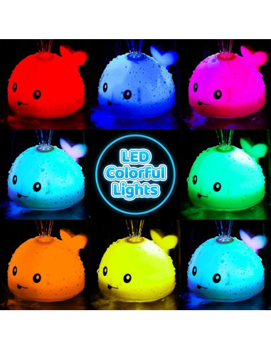 Juguete de Baño Ballena LED Recargable para Bebés 6-36 Meses
