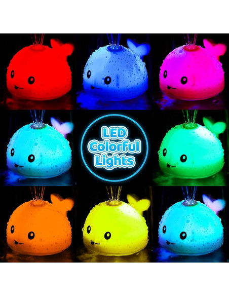 Juguete de Baño Ballena LED Recargable para Bebés 6-36 Meses