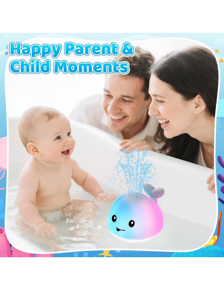 Juguete de Baño Ballena LED Recargable para Bebés 6-36 Meses