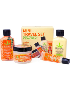 Kit de Viaje Mini Hempz: Gel de Ducha, Loción, Exfoliante y Bálsamo Labial 2