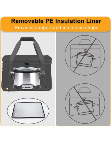 Bolsa de Transporte Aislada Wigojoy para Olla de Cocción Lenta 6-8 Qt