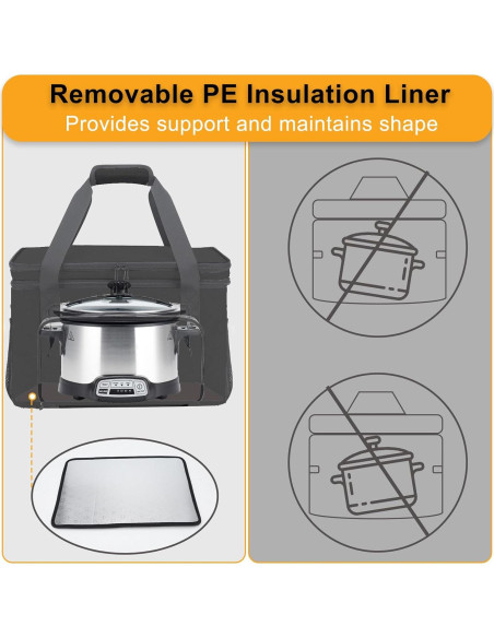 Bolsa de Transporte Aislada Wigojoy para Olla de Cocción Lenta 6-8 Qt