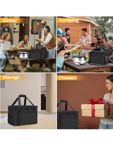 Bolsa de Transporte Aislada Wigojoy para Olla de Cocción Lenta 6-8 Qt