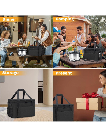 Bolsa de Transporte Aislada Wigojoy para Olla de Cocción Lenta 6-8 Qt
