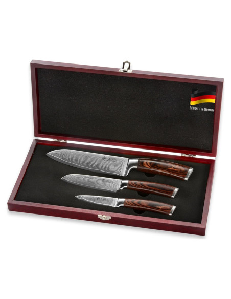 Set de Cuchillos de Chef Wakoli EDIB 3 Piezas Damasco VG10