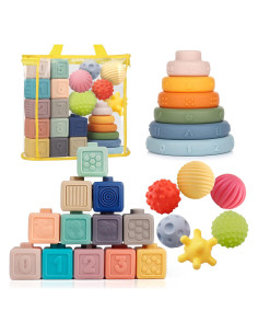 Juguetes Montessori 3 en 1 SHANTOU Bloques Suaves Bebés 6-12 Meses