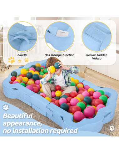 Cama Portátil para Niños Mmucco 140x87 cm Azul Suave