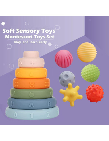 Juguetes Montessori 3 en 1 SHANTOU Bloques Suaves Bebés 6-12 Meses