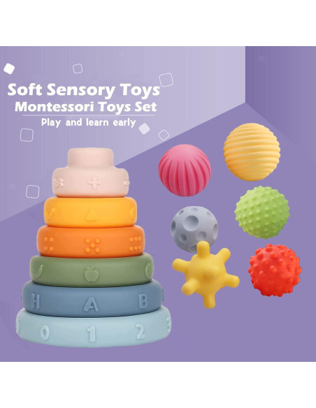 Juguetes Montessori 3 en 1 SHANTOU Bloques Suaves Bebés 6-12 Meses