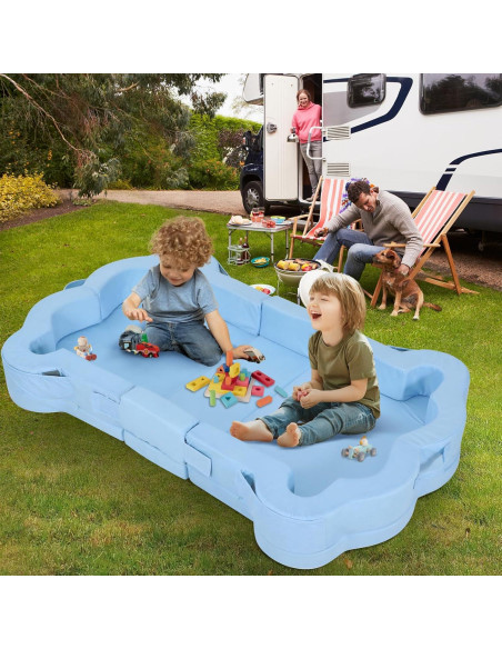 Cama Portátil para Niños Mmucco 140x87 cm Azul Suave