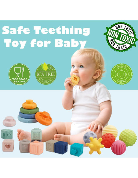 Juguetes Montessori 3 en 1 SHANTOU Bloques Suaves Bebés 6-12 Meses