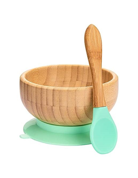 Set de Tazones y Cucharas de Bambú para Bebés HI BABY MONMENT