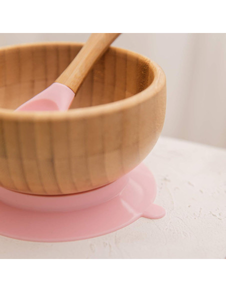 Set de Tazones y Cucharas de Bambú para Bebés HI BABY MONMENT