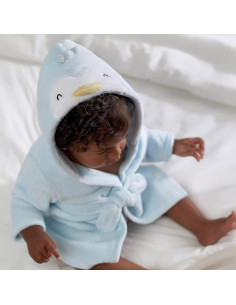 Bata de baño suave Gerber para bebés 0-9 meses pingüino 2