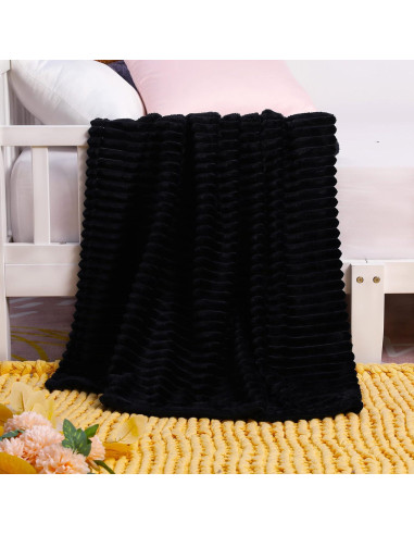 Manta de Franela NTBAY para Bebés 76.2x101.6 cm Negra