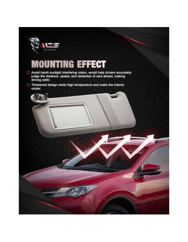Visera Solar Izquierda MZS para Camry 2007-2011 Gris