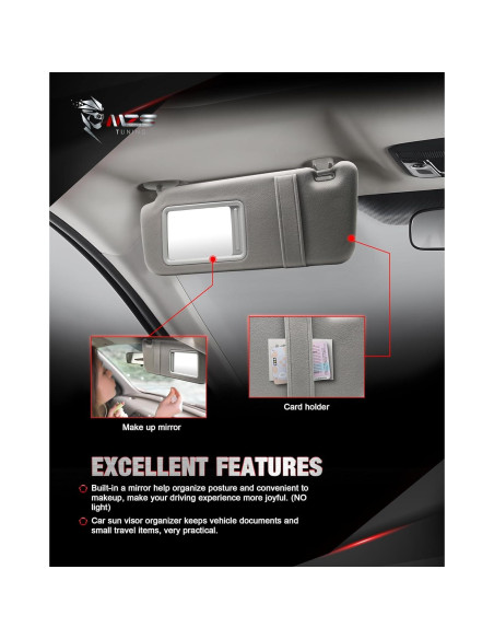 Visera Solar Izquierda MZS para Camry 2007-2011 Gris