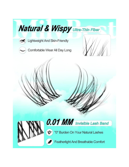 Kit de Extensión de Pestañas MilyBest 10-16mm Natural Wispy