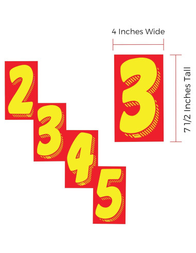 Calcomanías de Vinilo EZ Line Número 8 Amarillo/Rojo 19.05cm