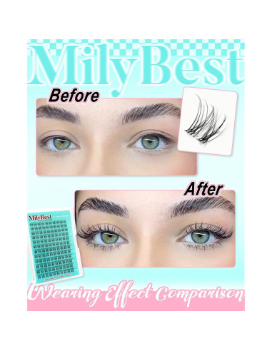 Kit de Extensión de Pestañas MilyBest 10-16mm Natural Wispy