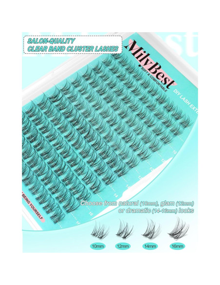 Kit de Extensión de Pestañas MilyBest 10-16mm Natural Wispy