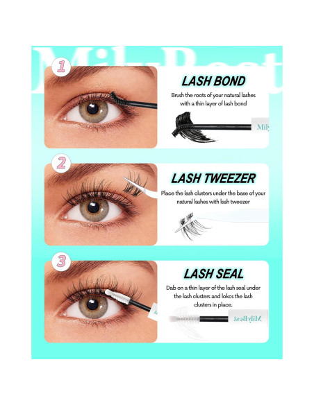 Kit de Extensión de Pestañas MilyBest 10-16mm Natural Wispy