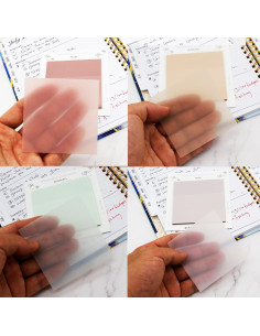 Notas Adhesivas Transparentes Pastel PARTSPOWER 4 Paquetes 7.62x7.62 cm 2