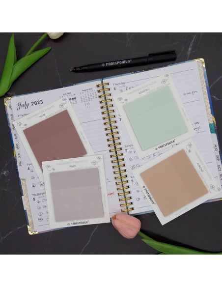 Notas Adhesivas Transparentes Pastel PARTSPOWER 4 Paquetes 7.62x7.62 cm