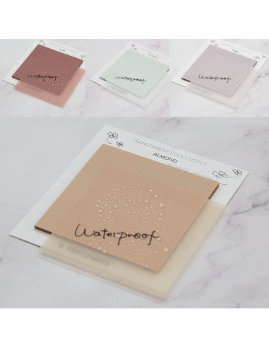 Notas Adhesivas Transparentes Pastel PARTSPOWER 4 Paquetes 7.62x7.62 cm
